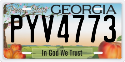 GA license plate PYV4773