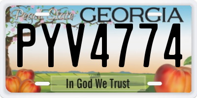 GA license plate PYV4774