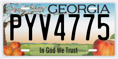 GA license plate PYV4775