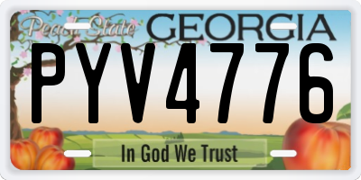 GA license plate PYV4776