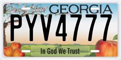 GA license plate PYV4777