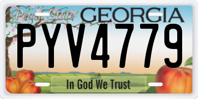GA license plate PYV4779