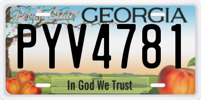 GA license plate PYV4781