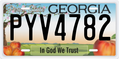 GA license plate PYV4782