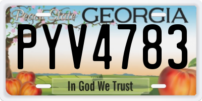 GA license plate PYV4783
