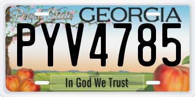 GA license plate PYV4785