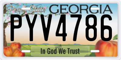 GA license plate PYV4786
