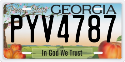 GA license plate PYV4787