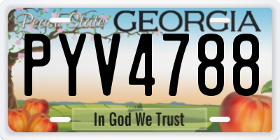 GA license plate PYV4788