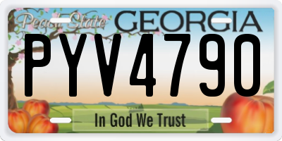 GA license plate PYV4790