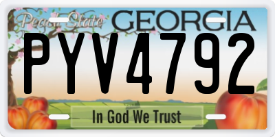 GA license plate PYV4792