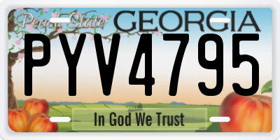 GA license plate PYV4795
