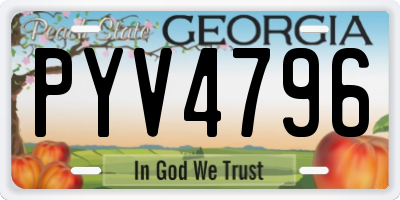 GA license plate PYV4796