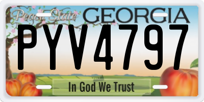 GA license plate PYV4797