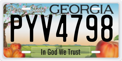 GA license plate PYV4798