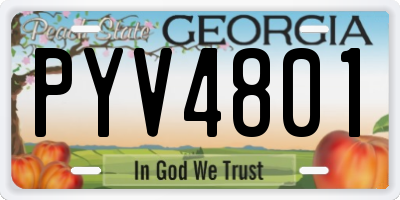 GA license plate PYV4801