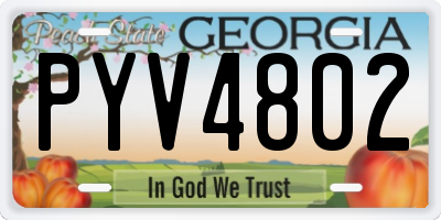 GA license plate PYV4802
