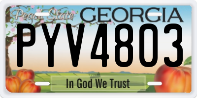 GA license plate PYV4803