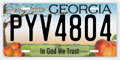 GA license plate PYV4804