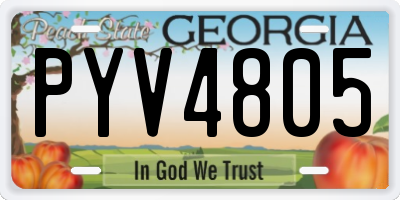 GA license plate PYV4805