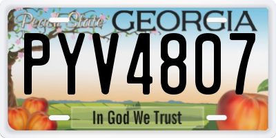 GA license plate PYV4807