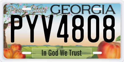 GA license plate PYV4808