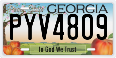 GA license plate PYV4809