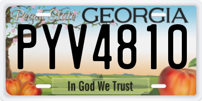 GA license plate PYV4810
