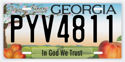 GA license plate PYV4811