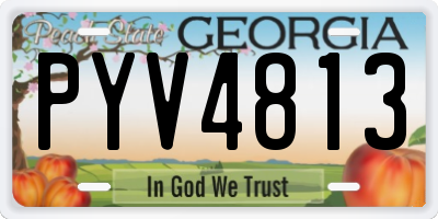 GA license plate PYV4813