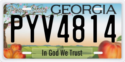 GA license plate PYV4814