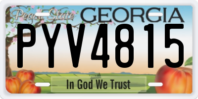GA license plate PYV4815