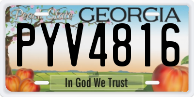 GA license plate PYV4816