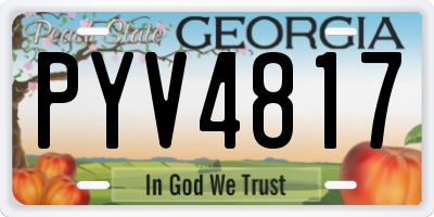 GA license plate PYV4817