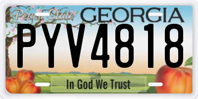 GA license plate PYV4818