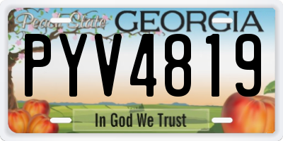 GA license plate PYV4819