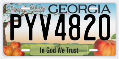 GA license plate PYV4820