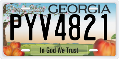 GA license plate PYV4821