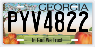GA license plate PYV4822