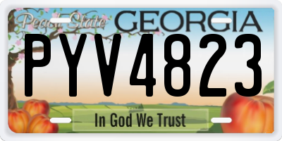GA license plate PYV4823