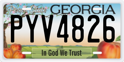 GA license plate PYV4826