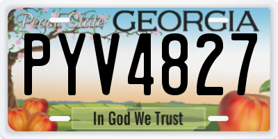 GA license plate PYV4827