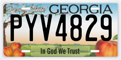 GA license plate PYV4829