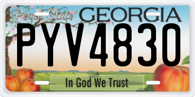 GA license plate PYV4830