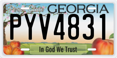 GA license plate PYV4831