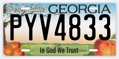 GA license plate PYV4833