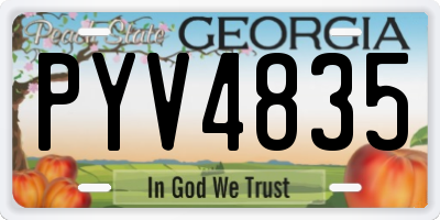 GA license plate PYV4835