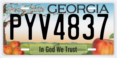 GA license plate PYV4837