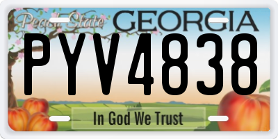 GA license plate PYV4838