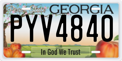 GA license plate PYV4840